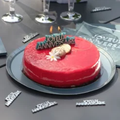 Sale Bougie Originale Joyeux Anniversaire Bleu Canard 8X7 Cm Theme Joyeux Anniversaire