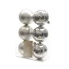 Badaboum Boule De Noel Argent 8 Cm X 6 Pi Ces