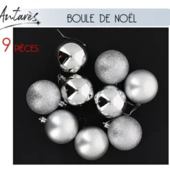 Badaboum Boule De Noel Argent 6 Cm X 9 Pi Ces Best
