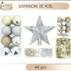 Badaboum Boule De Noel Assorties Or Et Argent X 44 Pi Ces Outlet