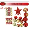 Badaboum Boule De Noel Assorties Rouge Et Or X 34 Pi Ces Online