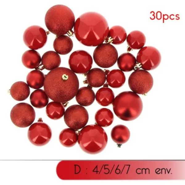 Badaboum Boule De Noel Assorties Rouge X 30 Pi Ces Clearance