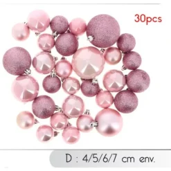 Badaboum Boule De Noel Assorties Rose X 30 Pi Ces Hot