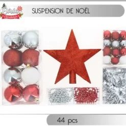 Badaboum Boule De Noel Assorties Rouge Et Argent X 44 Pi Ces Outlet
