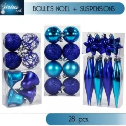Badaboum Boule De Noel Bleu En Kit X28 Pi Ces Sale