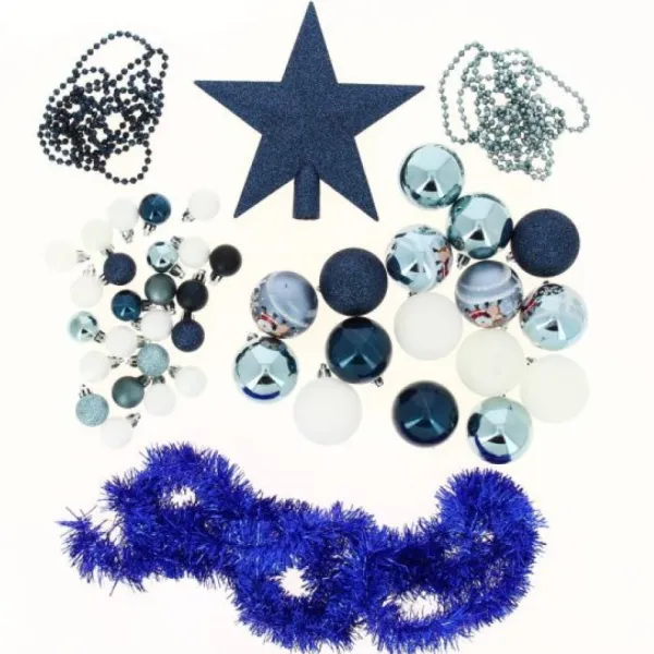 Badaboum Boule De Noel Bleu Et Blanc En Kit X44 Pi Ces