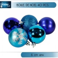 Badaboum Boule De Noel Bleu X 40 Pi Ces Sale