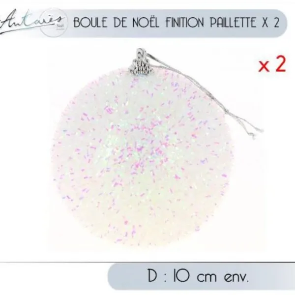 Badaboum Boule De Noel Finition Paillet E X 2 Pi Ces Outlet