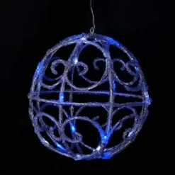 Badaboum Boule De Noel Lumineuse Acrylique 3D Blanc Et Bleu Best