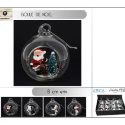 Badaboum Boule De Noel Transparente Ouverte En Verre 8Cm Best