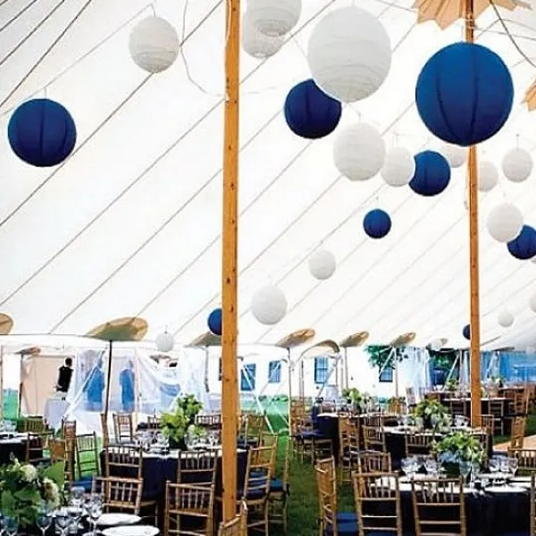 Badaboum Boule En Papier Lampion Bleu Marine 30 Cm X 2 Pi Ces New