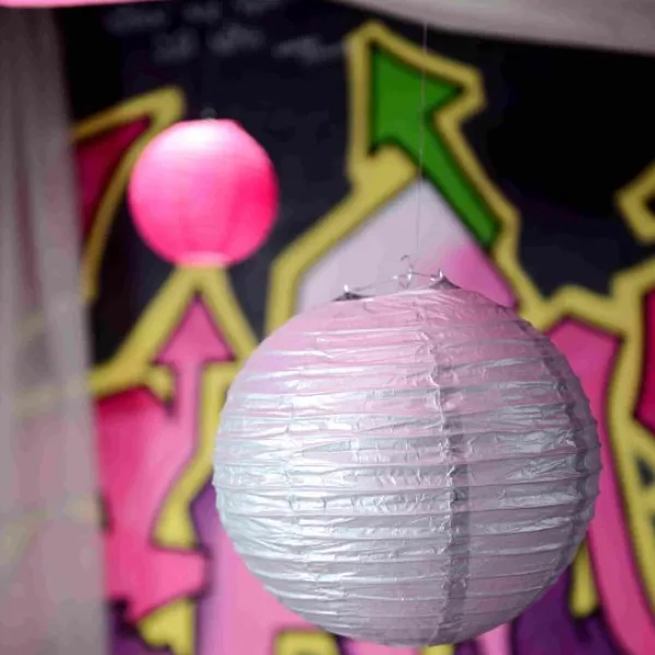 Badaboum Boule En Papier Lampion M Tallis E Argent 30Cm X 2 Pi Ces