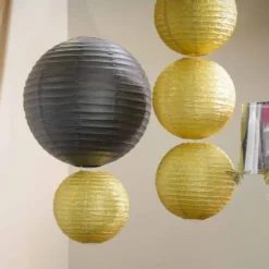 Outlet Boule En Papier Lampion Noir 50 Cm Theme Cinema