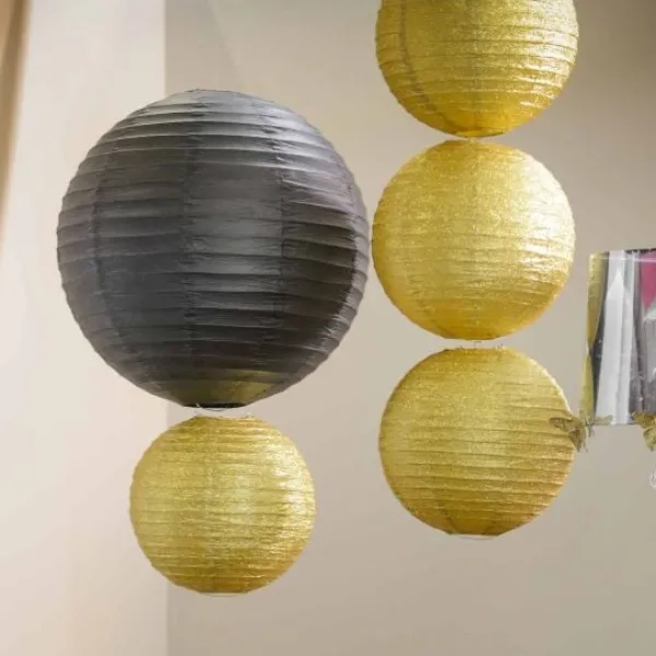 Outlet Boule En Papier Lampion Noir 50 Cm Theme Cinema