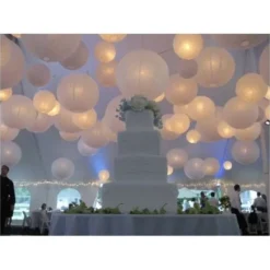 Outlet Boule Lampion En Papier 50Cm Blanc Theme Cinema