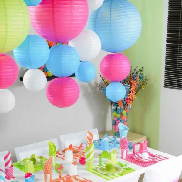 Clearance Boule Lampion En Papier 10Cm Blanc X2 Theme Cinema