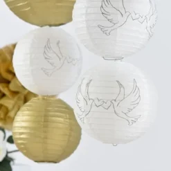 Hot Boule Lanterne En Papier Colombe 20Cm X 2 Pi Ces Theme Colombe
