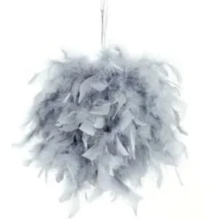Badaboum Boule Plume Grise 20 Cm