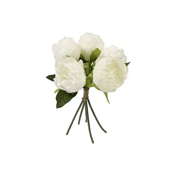 Badaboum Bouquet De 5 Pivoines Blanche Avec Raphia Hot