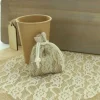 Online Bourse A Dragees Bord Jute Et Dentelle X 5 Pi Ces Theme Dentelle