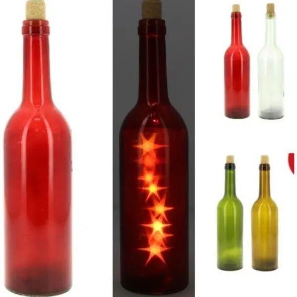 Badaboum Bouteille En Verre Deco Noel A Pile 8 Led Online