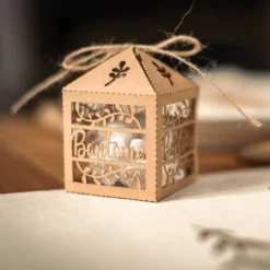 Hot Cage A Papier Bapt Me Kraft X 10 Pi Ces Theme Bapteme