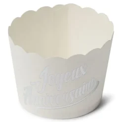 New Cakes Cup Anniversaire Argent X 25 Pi Ces Theme Joyeux Anniversaire