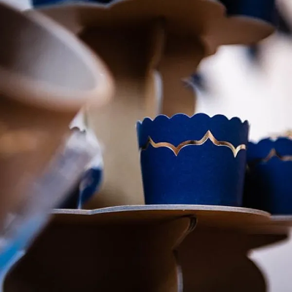 Badaboum Cakes Cup Bleu Marine Liser Or X 20 New