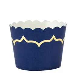 Badaboum Cakes Cup Bleu Marine Liser Or X 20 New