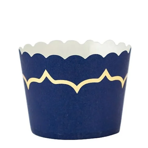 Badaboum Cakes Cup Bleu Marine Liser Or X 20 New