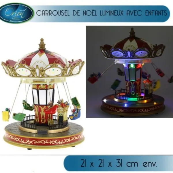 Badaboum Carroussel De Noel Lumineux Avec Enfants Clearance