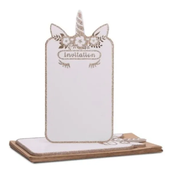 Outlet Cartes D'Invitation Licorne X 8 Pi Ces Theme Licorne