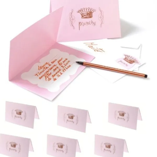 Hot Cartes D'Invitation Princesse X 6 Pi Ces Theme Deco Princesse