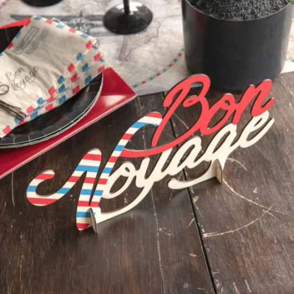 Badaboum Centre De Table Bon Voyage En Bois 30 Cm