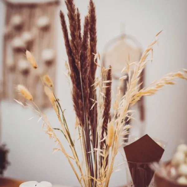 Badaboum Centre De Table Epis De Plumeaux Taupe