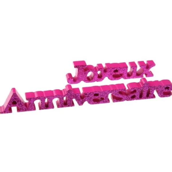 Best Centre De Table Joyeux Anniversaire Paillet Fuchsia Theme Joyeux Anniversaire