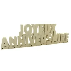 Sale Centre De Table Joyeux Anniversaire En Bois Naturel Theme Joyeux Anniversaire
