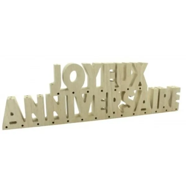 Sale Centre De Table Joyeux Anniversaire En Bois Naturel Theme Joyeux Anniversaire