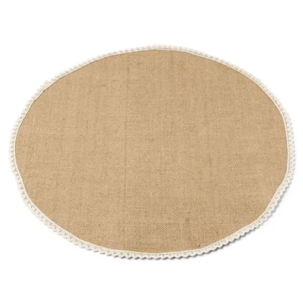 Sale Centre De Table Jute Rond 50Cm Bord Dentelle Theme Dentelle