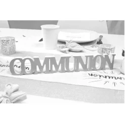 Clearance Centre De Table Mot Communion M Tallis Argent Theme Communion