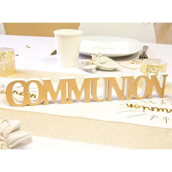 Centre De Table Mot Communion M Tallis Or Theme Communion