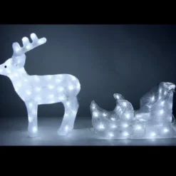 Badaboum Cerf Traineau Lumineux Acrylique 128 Led Hot