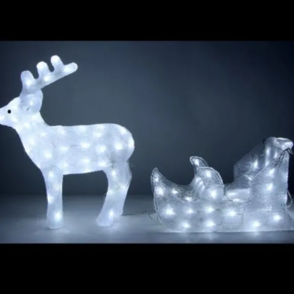 Badaboum Cerf Traineau Lumineux Acrylique 128 Led Hot