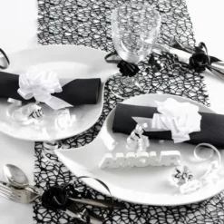 Clearance Chemin De Table Dentelle Noire Theme Dentelle