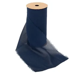 Badaboum Chemin De Table Effiloch Mousseline Bleu Marine Hot