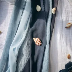 Badaboum Chemin De Table Effiloch Mousseline Bleu Marine Hot