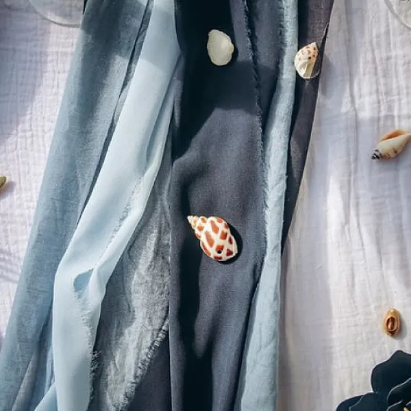 Badaboum Chemin De Table Effiloch Mousseline Bleu Marine Hot