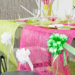 Badaboum Chemin De Table En Abaca Fuchsia 30Cm Outlet