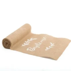 Clearance Chemin De Table En Jute Bapt Me 26 Cm X 5 M Tres Theme Bapteme