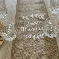 Badaboum Chemin De Table En Jute Just Married Discount